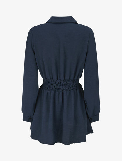 Chemise à taille élastiquée - Marine - 2