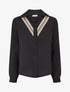 Chemise unie à col brodé - Noir - 1