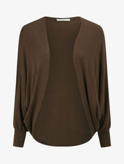 Gilet uni à manches dolman - Marron - 5