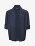 Gilet long uni à manches retroussables - Marine - 4