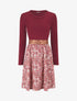 Robe imprimé losange et taille fantaisie - Bordeaux - 4