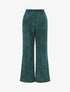 Pantalon uni en velours - Vert sapin - 5