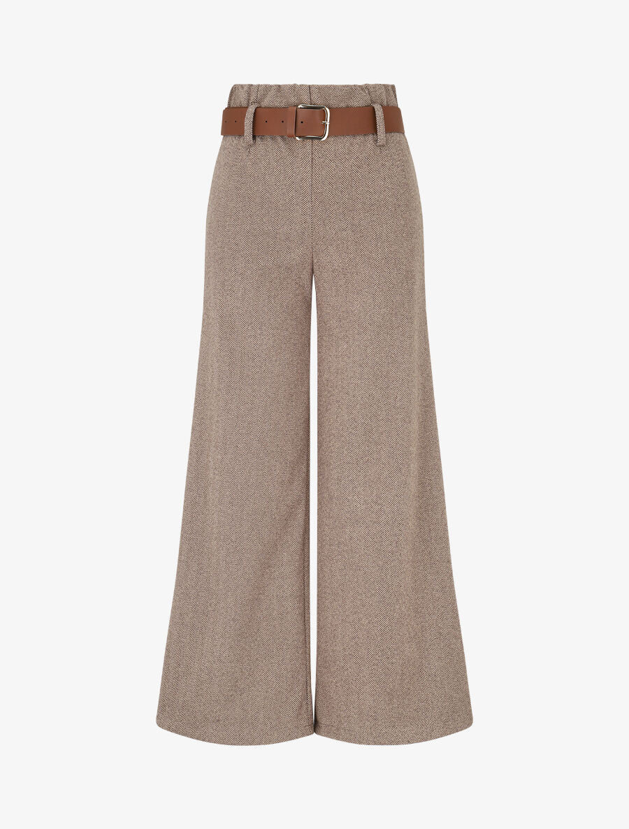 Pantalon ample en tweed - Camel - 5