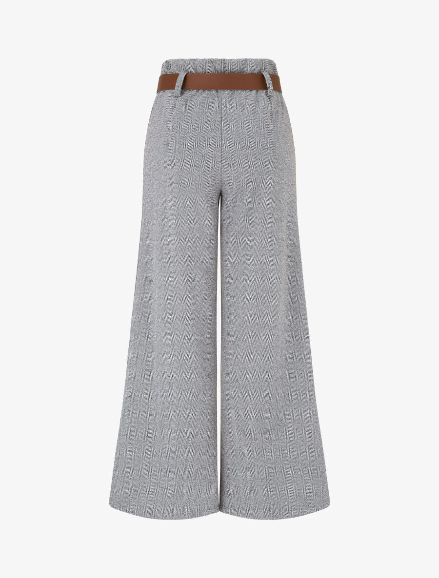Pantalon ample en tweed - Noir - 2
