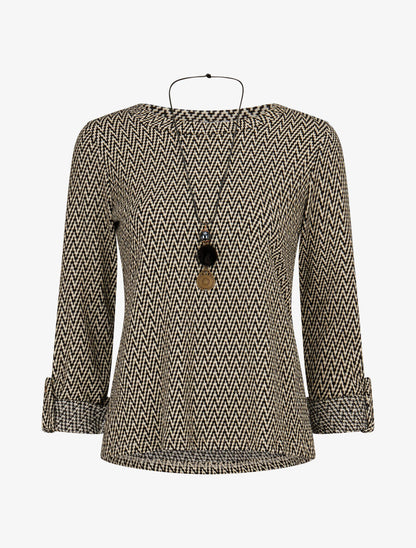 Pull à rayures irisées - Noir - 1