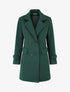 Manteau long uni à col cranté - Vert sapin - 1