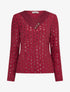 Pull fin incrusté de sequins - Lie de vin - 1