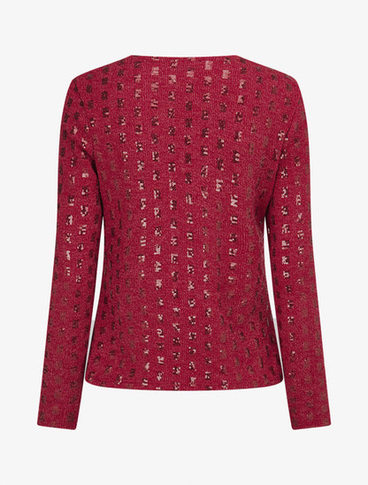Pull fin incrusté de sequins - Lie de vin - 2