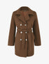 Manteau long à fermeture boutonnée dorée - Marron - 1
