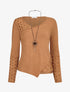 Pull fin à empiècement incrusté de sequins - Camel - 1