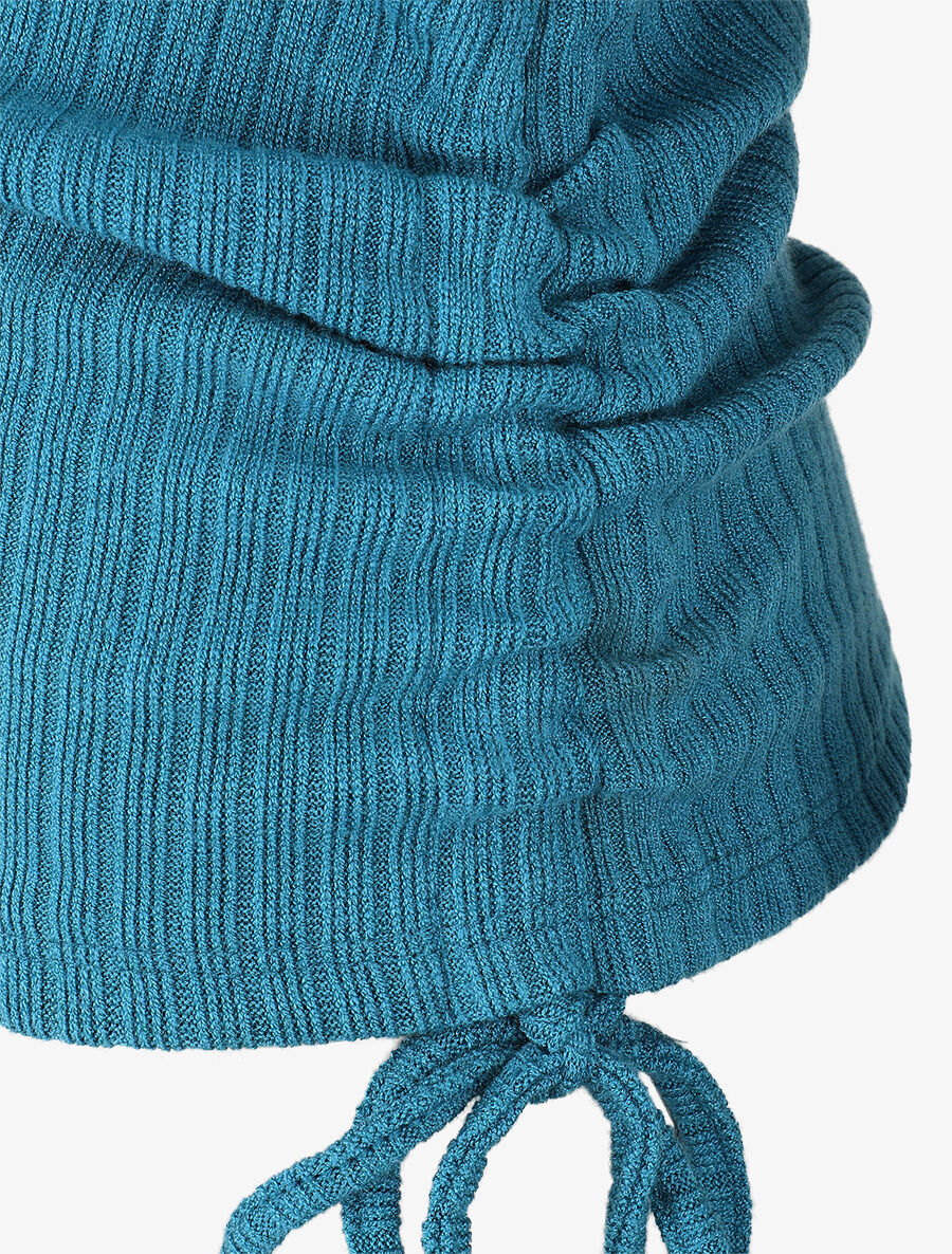 Pull fin côtélé ajustable - Bleu canard - 3