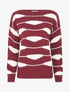 Pull imprimé à col bateau - Lie de vin - 1