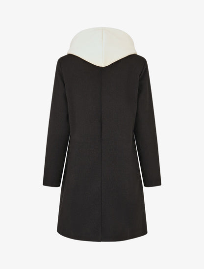 Manteau à capuche style sweat - Noir - 2