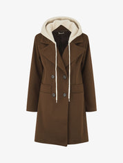 Manteau à capuche style sweat - Marron - 1