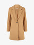 Manteau strié à col cranté - Camel - 1