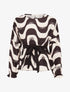 Blouse péplum imprimé art moderne - Noir - 1