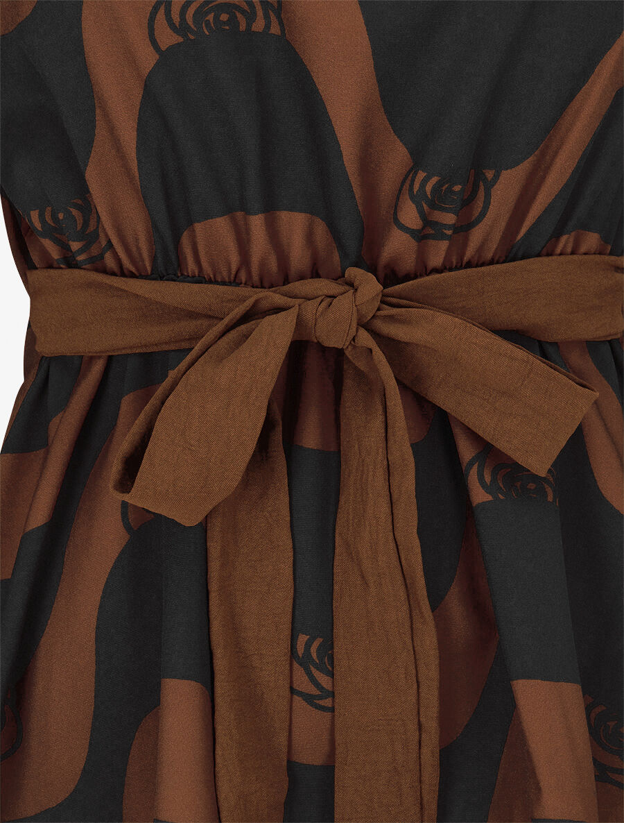 Blouse péplum imprimé art moderne - Marron - 3