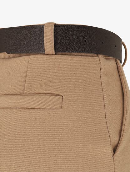 Pantalon épais uni coupe droite - Taupe - 3