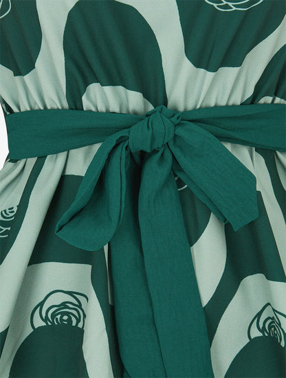 Blouse péplum imprimé art moderne - Vert - 3