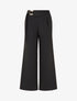 Pantalon long uni coupe ample - Noir - 1