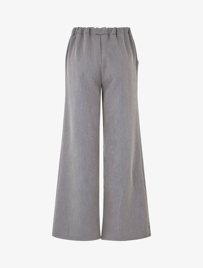 Pantalon long uni coupe ample - Gris - 2