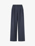 Pantalon ample à taille élastiquée - Marine - 4