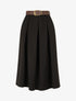 Jupe unie à taille élastiquée - Noir - 1