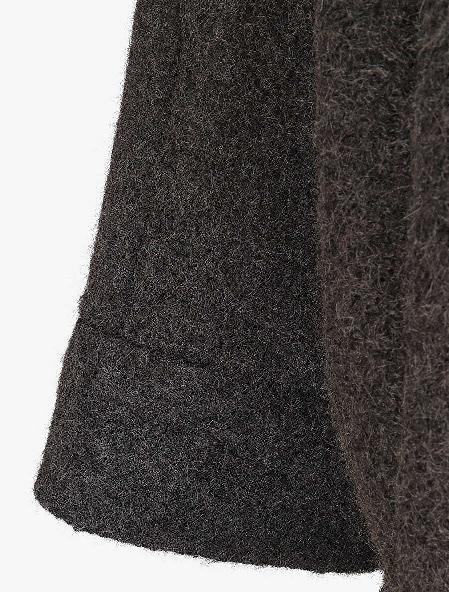Manteau mi-long duveteux - Noir - 3