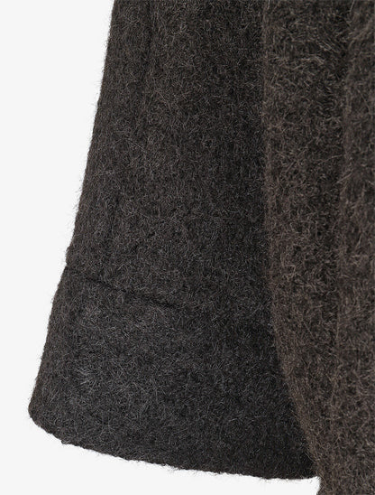Manteau mi-long duveteux - Noir - 3