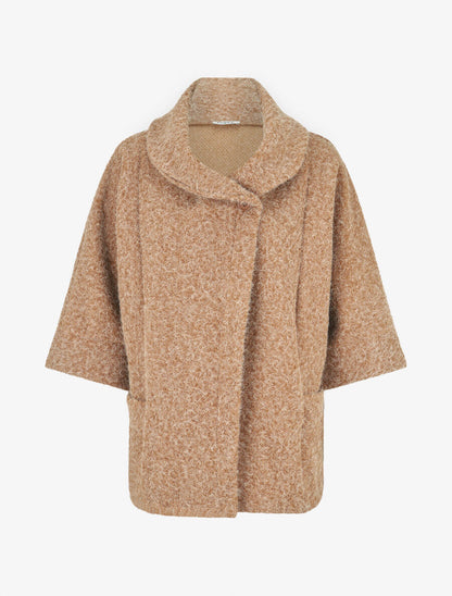 Manteau mi-long duveteux - Camel - 4