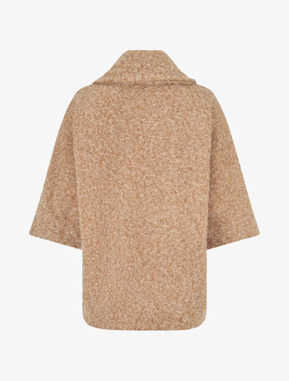 Manteau mi-long duveteux - Camel - 2