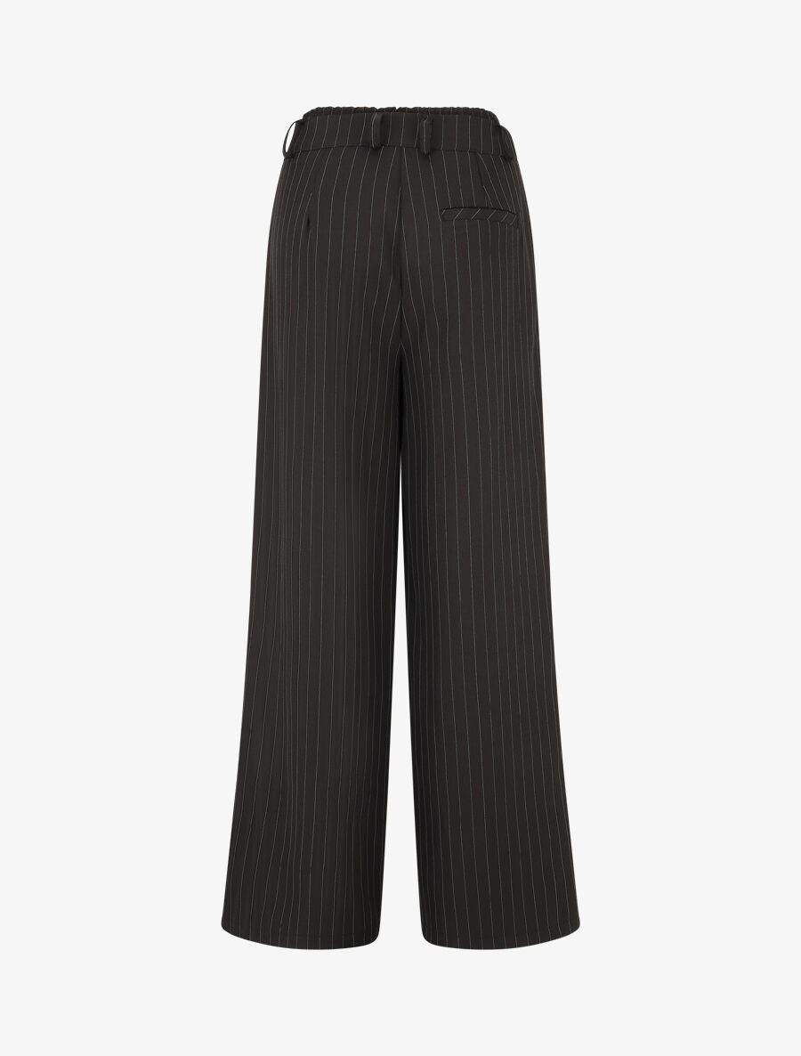 Pantalon fluide à bandes contrastantes - Noir - 2