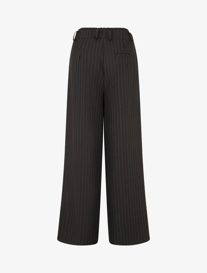 Pantalon fluide à bandes contrastantes - Noir - 2