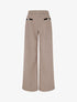Pantalon droit à imprimé chevron - Camel - 1