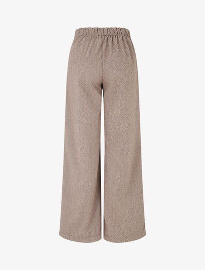 Pantalon droit à imprimé chevron - Camel - 2