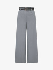 Pantalon droit à double passants - Gris - 1