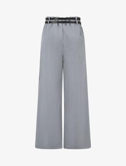 Pantalon droit à double passants - Gris - 2
