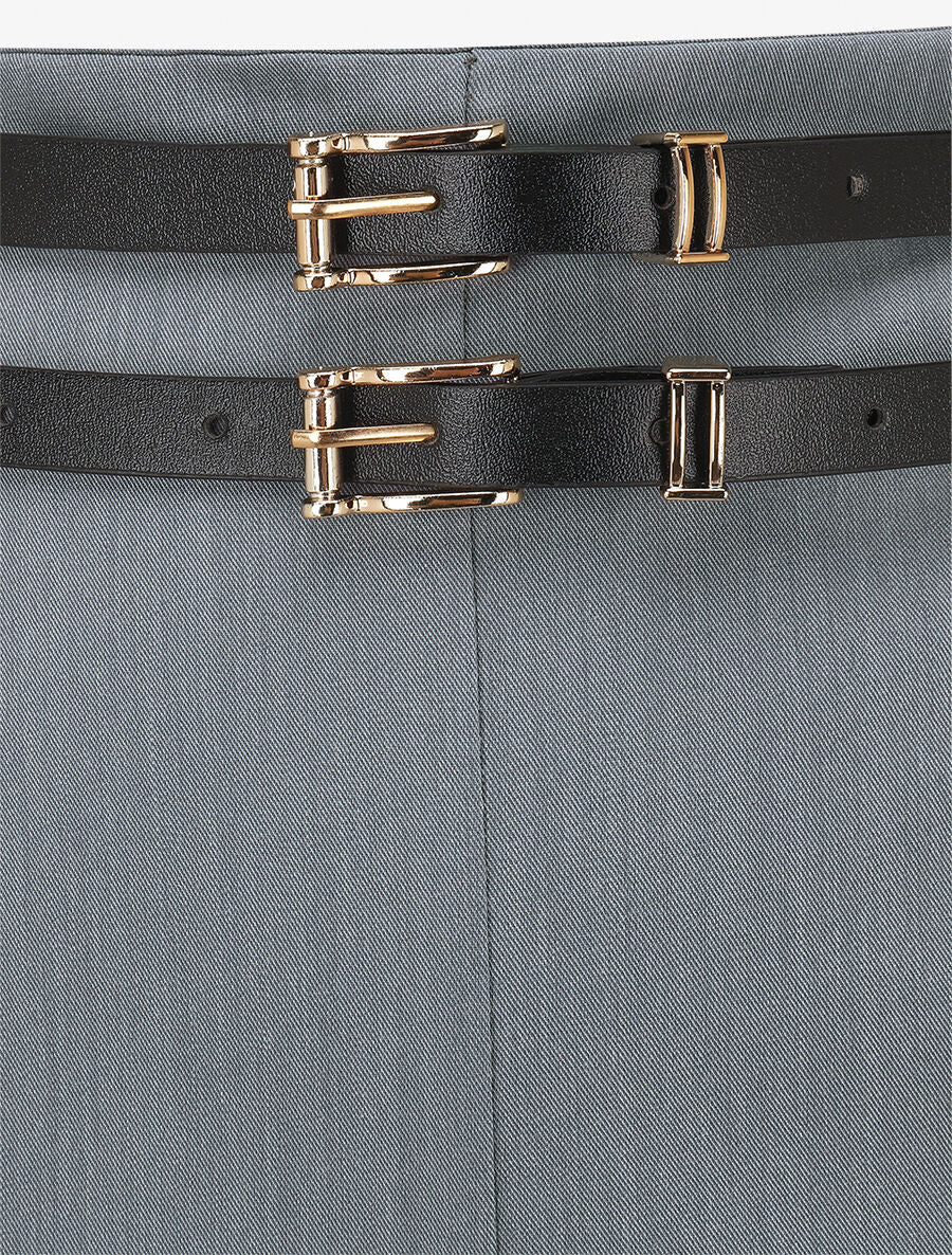 Pantalon droit à double passants - Gris - 3