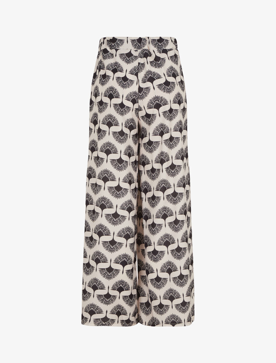 Pantalon ample taille haute imprimé dandelion - Noir - 2