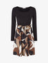 Robe patineuse à jupe imprimée - Noir - 1