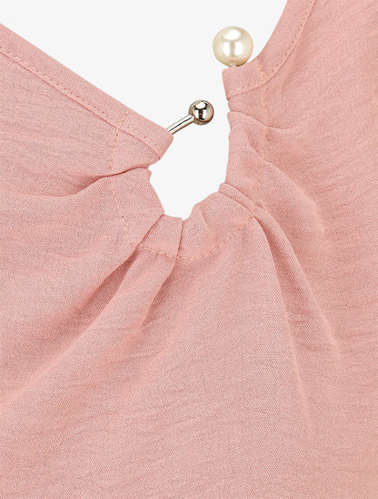 Top sans manches à col asymétrique - Rose - 3