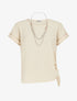 Top droit manches courtes bords à noeud - Beige - 4