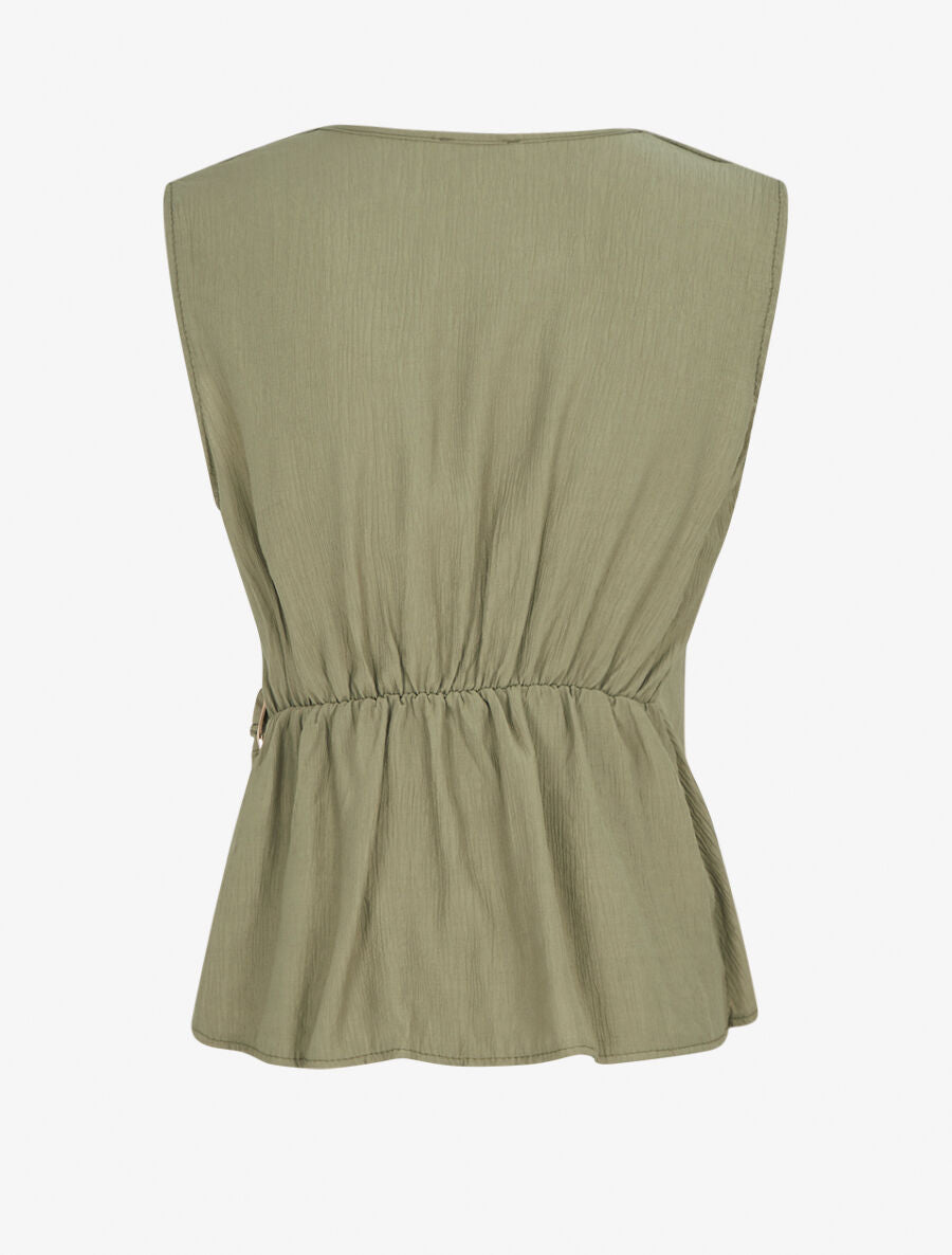 Top droit sans manches à boucle - Vert olive - 2
