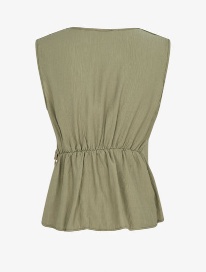 Top droit sans manches à boucle - Vert olive - 2