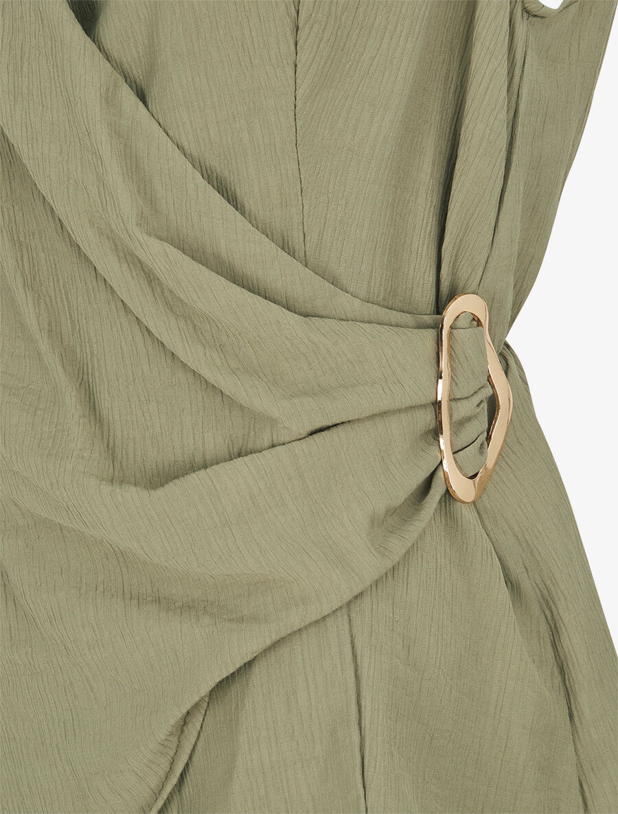 Top droit sans manches à boucle - Vert olive - 3