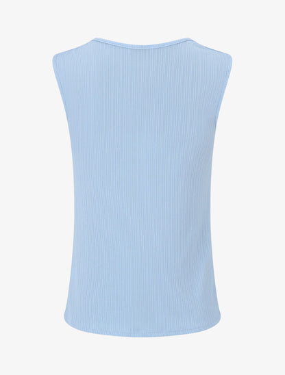 Top droit sans manches à broche plume - Bleu ciel - 2