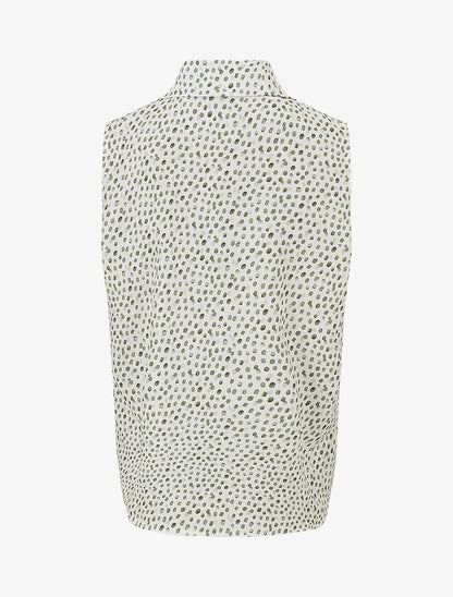 Chemise sans manches à pois - Kaki - 2