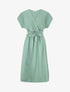 Robe longue unie à manches courtes - Vert d&