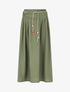 Jupe longue taille haute coupe évasée - Kaki - 4