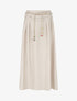 Jupe longue taille haute coupe évasée - Beige - 1